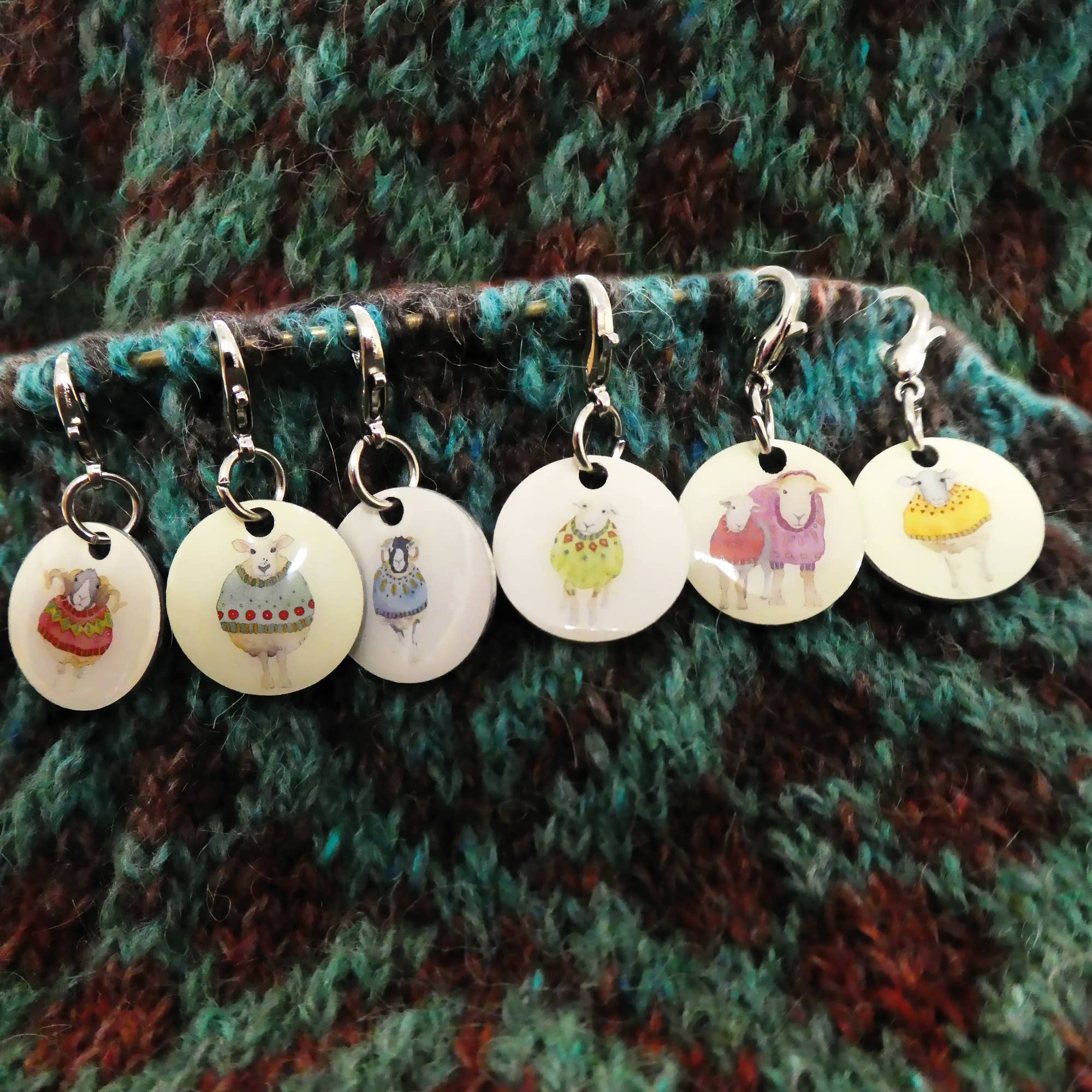 Sheep In Sweaters Crochet Stitch Markers (Set of 6)