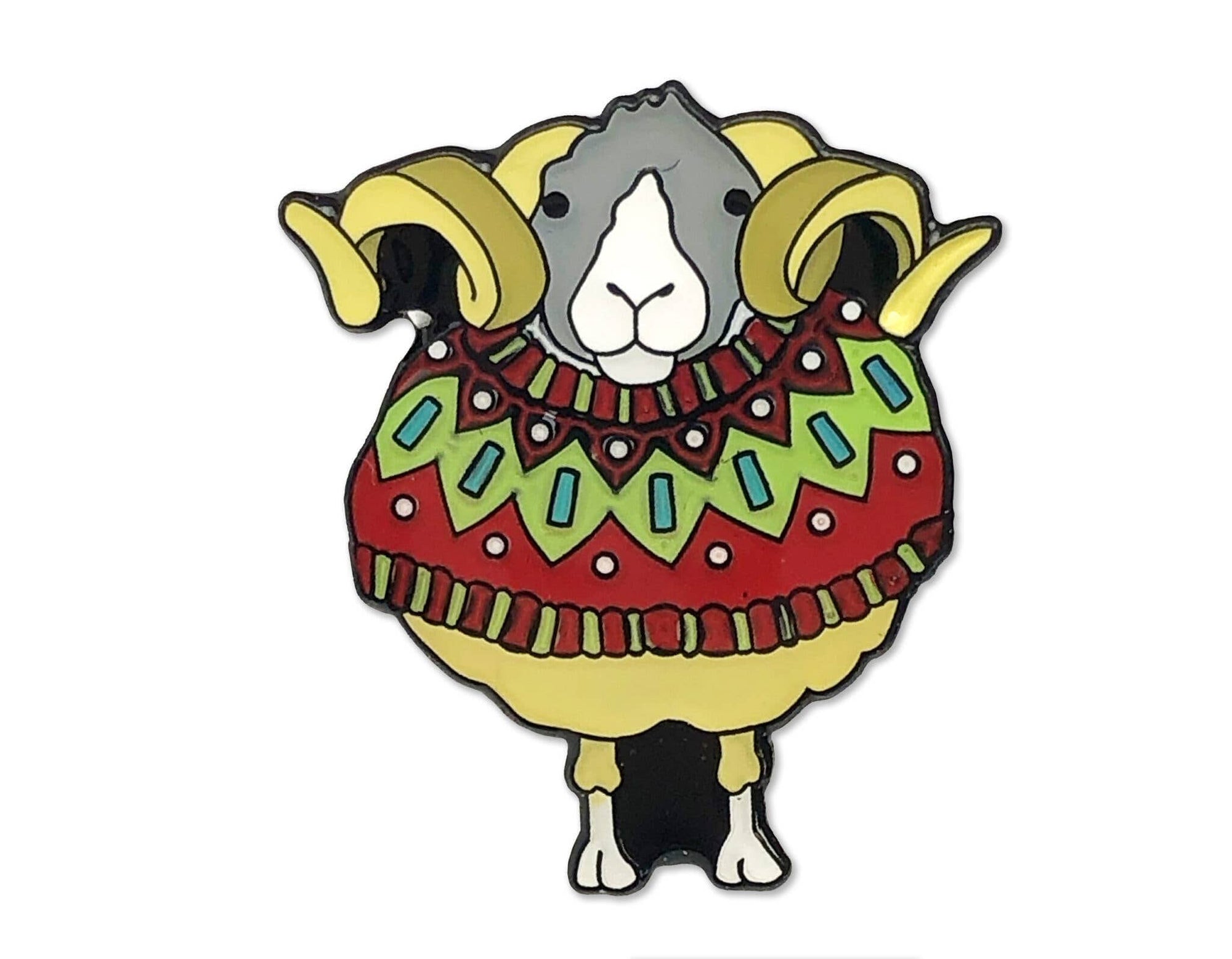 Woolly Sheep In Red Sweater - Enamel Pin