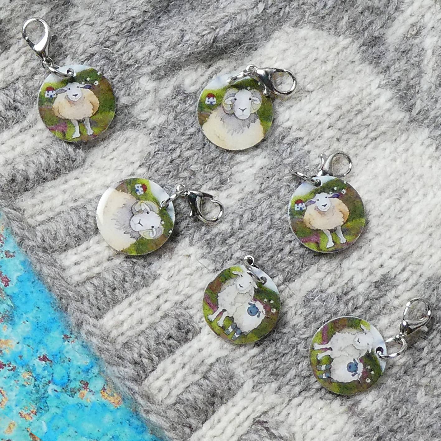 Felted Sheep Crochet Stitch Markers In A Pocket Tin