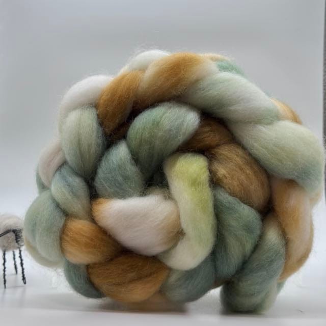 Hand dyed Cloverleaf Corriedale Fibre