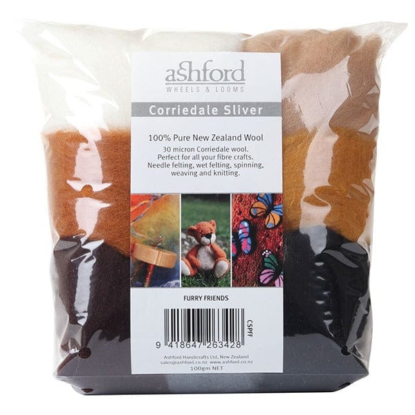 Ashford Corriedale Sliver Pack - Furry Friends