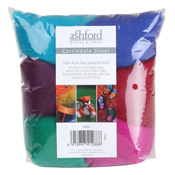 Ashford Corriedale Sliver Pack  - Jewel