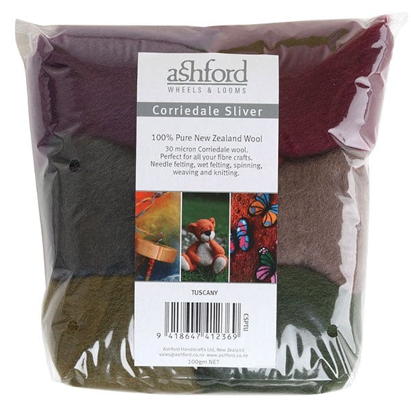 Ashford Corriedale Sliver Pack - Tuscany