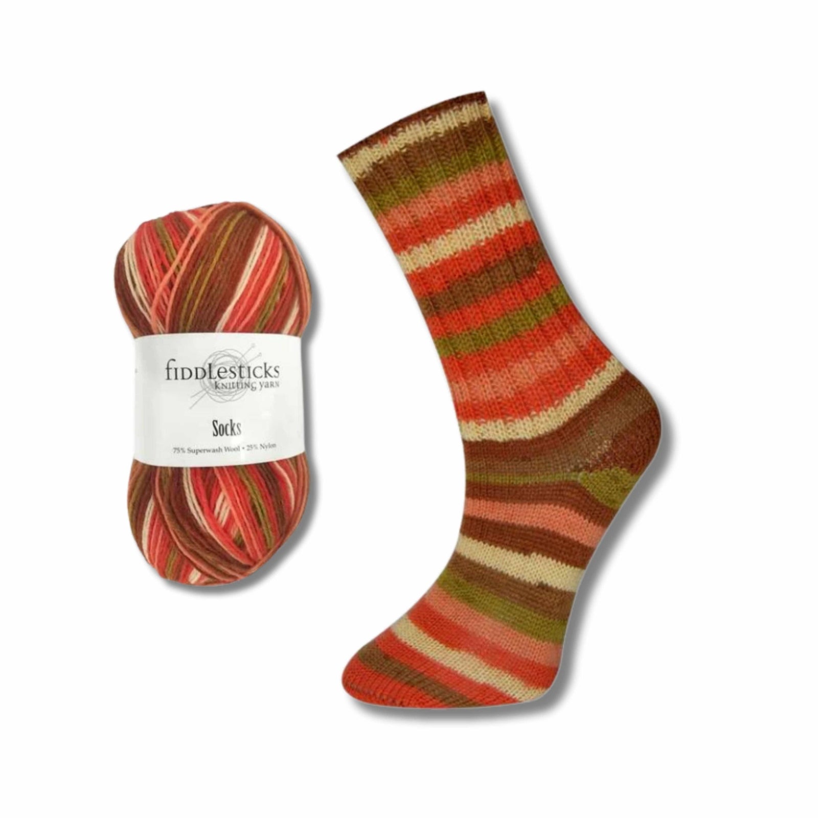 Fiddlesticks Socks 140-03 Orange / Brown 