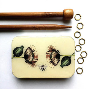 Firefly Notes Stitch Marker Tins Bee & Poppy Small