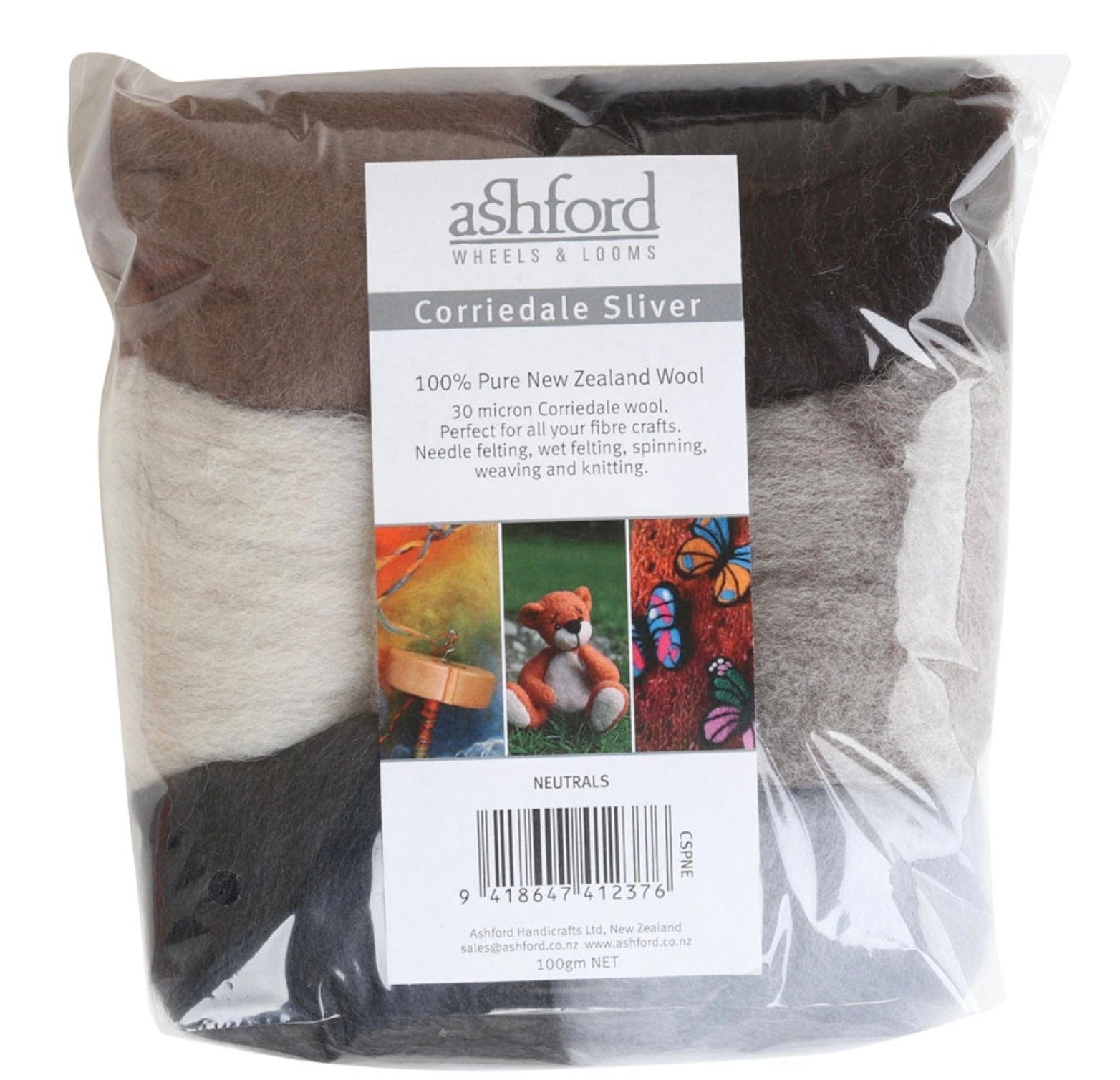 Ashford Corriedale Sliver Pack - Neutral
