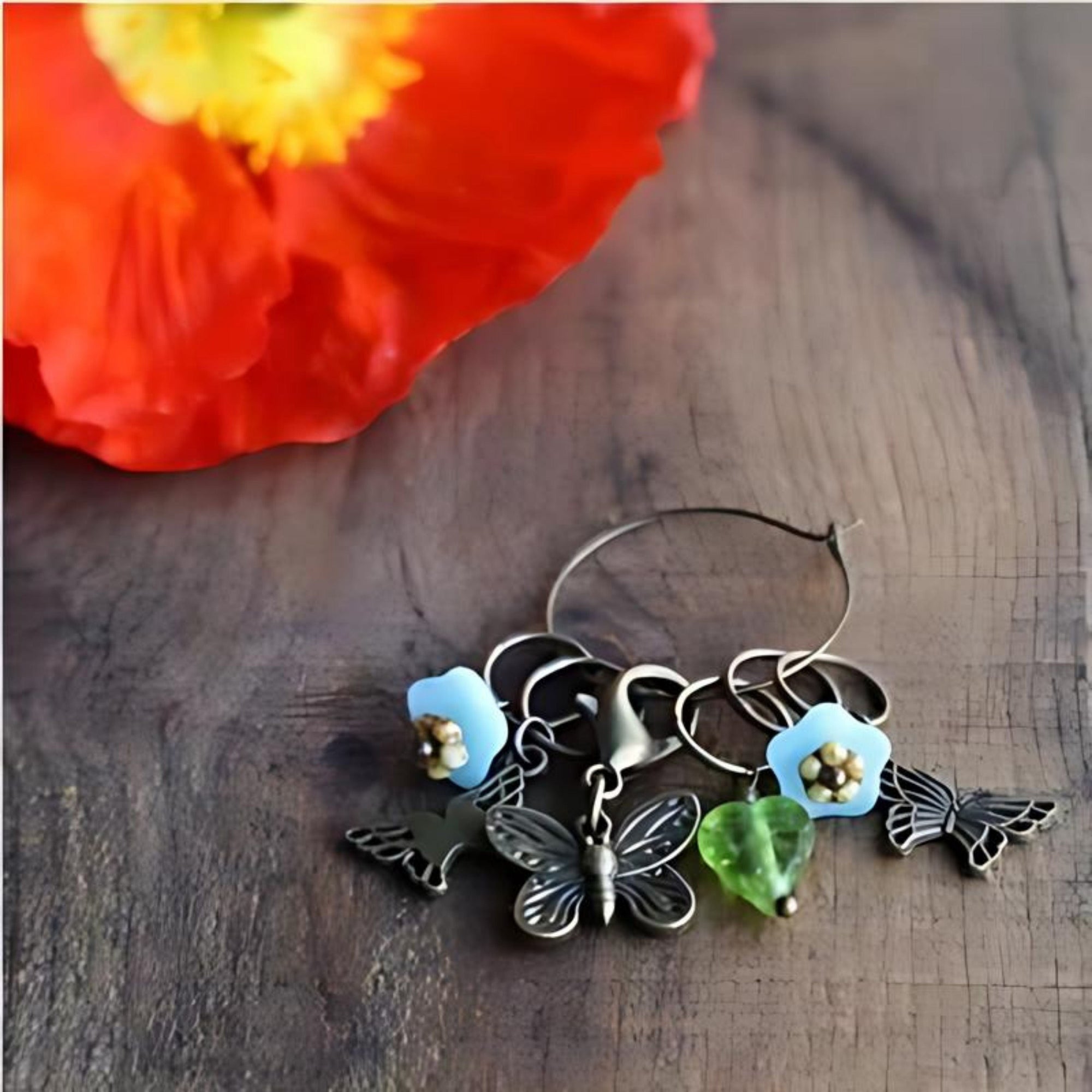 NNK Press Garden Visitors Stitch Markers Butterfly 
