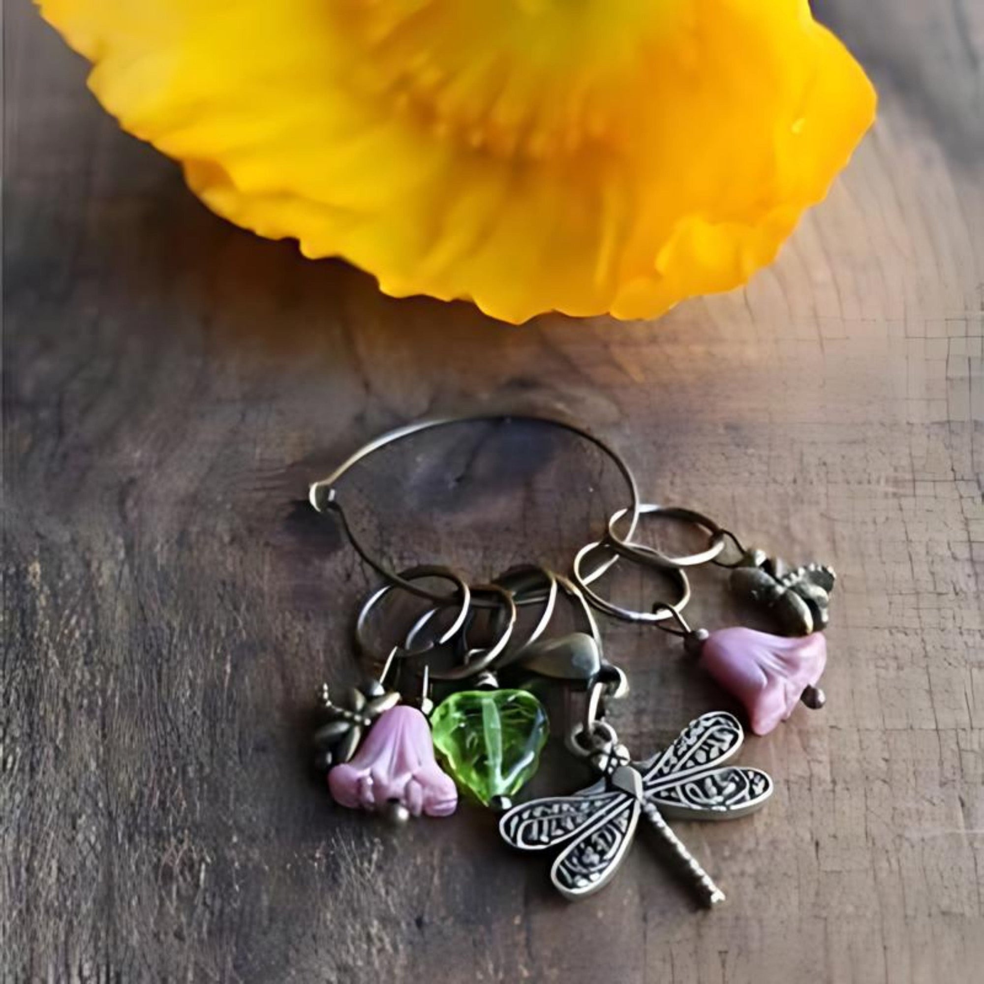 NNK Press Garden Visitors Stitch Markers Dragonfly 