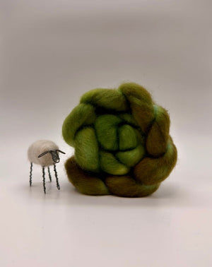 Hand dyed Cloverleaf Corriedale - On the Ply