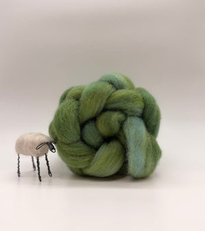 Hand dyed Cloverleaf Corriedale - On the Ply