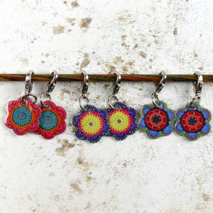 Flower Crochet Markers In A Motif Tin
