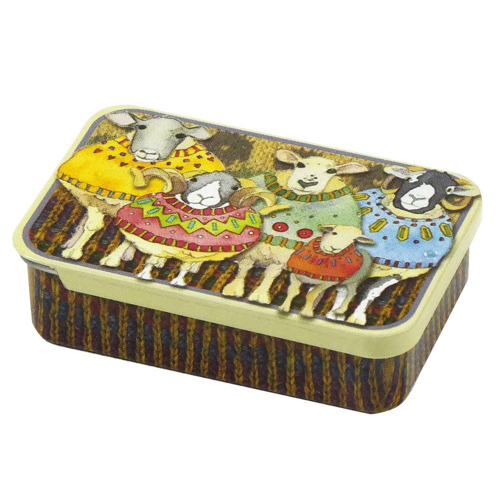 Emma Ball Sheep in Sweaters - Stitch Markers in a Tin